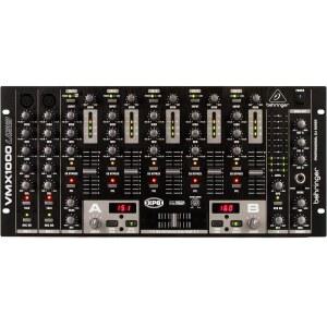 베링거 프로 믹서 VMX1000USB 오디오 인터페이스가 포함된 USB Professional 7채널 랙 마운트 DJ 믹서, 블랙