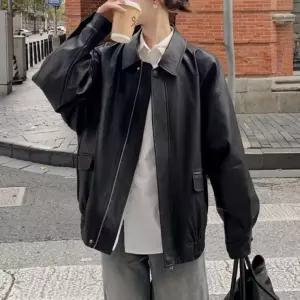 여성 오버핏 스타일 집업 레더 이중 클로징 자켓 여자 데님 청자켓 여자청 여성청 여자봄