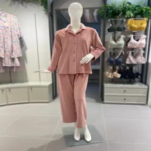 비너스 여성 심플카라 밍크극세사 수면 겨울잠옷세트VPA4385W 645045