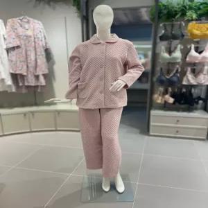 비너스 여성 삼중직 두께감 눈꽃 자가드 겨울 누빔잠옷세트VPA4388W 645071