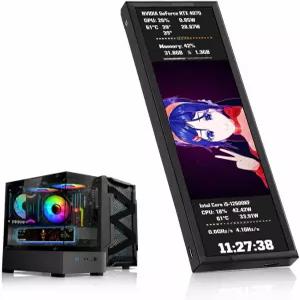 Diyeeni 92인치 LCD 화면 PC 케이스 클릭 케이블로 빠르게 시작하세요 온도 표시 모니터 IPS 센서 패널