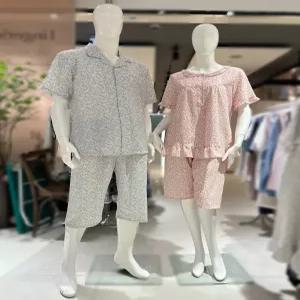 비너스 한여름남여 반팔커플파자마 신혼플라워 쿨지지미주름 VPAS205W VPAS205M 706508