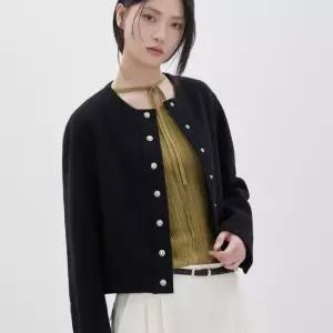 [주크] 니트블럭 울블렌디드 스냅 자켓