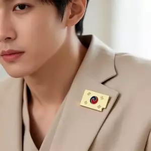 태극기 브로치 진관사 배지 애국심 상징 기념품 굿즈 옷 가방 포인트 장식 소품
