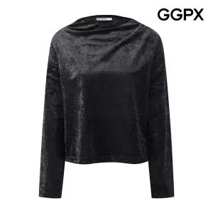 GGPX 드레이프 벨벳 블라우스 GQ1SH001F