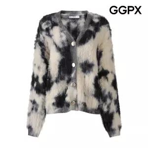 GGPX 타이다이 골드 버튼 퍼 하프 가디건 GPBKG011F