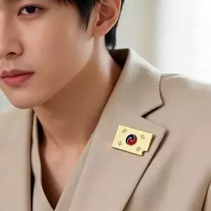태극기 브로치 진관사 배지 애국심 상징 기념품 굿즈 옷 가방 포인트 장식-WFQ7TST