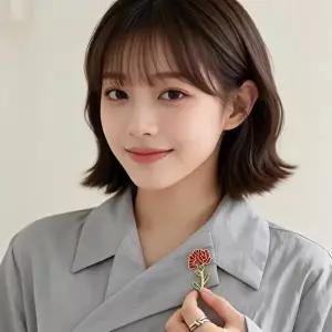 카네이션 브로치 부모님 선물 감사 행사 어버이날 스승의날 기념일용 가슴-WFQ7TSD
