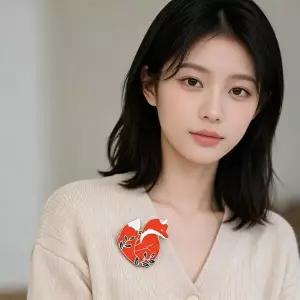 여우 브로치 옷핀 가방 장식 코트 뱃지 자켓 포인트 액세서리 동물 배지-WFQ7TSF