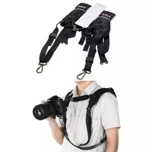 카메라 숄더 더블 스트랩 벨트 사진 조끼 DSLR 슬링