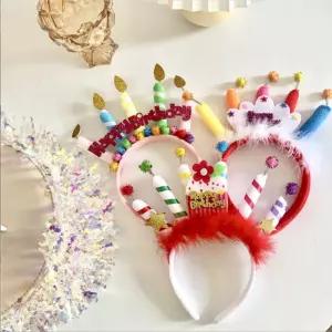 생일 파티 촛불 HBD 해피버스데이 머리띠