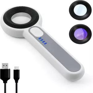 30mm 광학 렌즈와 터치 버튼이 탑재된 UV 및 LED 조명 보석용 휴대용 확대경 시계 수리 PCB 공장 검사용