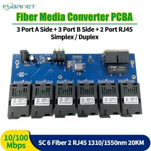 파이버 스위치 이더넷 미디어 컨버터 20KM SC 6 2 RJ45 10/100MSC PCBA 보드 고속 심플렉스 및