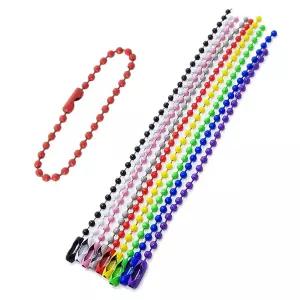 컬러 군번줄 볼체인 키링 부자재 키링줄 20P DD-12444 Evq73MoY