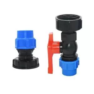 IBC 탱크 어댑터 S60 x 25mm PE 튜브 커넥터 워터 탭 피팅 DN20 25 농장 관개 용 플라스틱 파이프