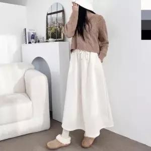 JJM-L3 멜로포켓 와이드 롱스커트 기모안감