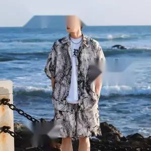 남성 셔츠 슈트 비치 바캉스 여름 신상 반팔 반자지 세트