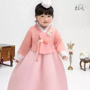 [보리보리/금동이한복]여분홍꽃패치 아동한복 여아한복 AW150