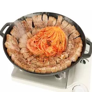 [공식몰] 꾸버스 캠핑 그리들 38cm 무쇠 솥뚜껑 불판 전골 구이팬