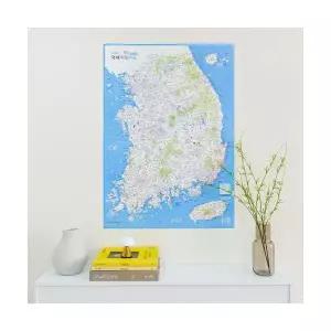우리나라 여행지도 + 핀스티커 대한민국 전국 국내 관광 도로 대형 포스터