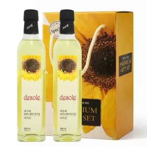 엔리크 해바라기씨유 500ml x 2병 데솔레 유리병 500mlx2 명절선물세트