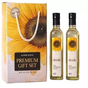 데솔레유리병 병오일 해바라기씨유 (500ml/2P) 프리미엄오일 안전포장 명절선물 설추석
