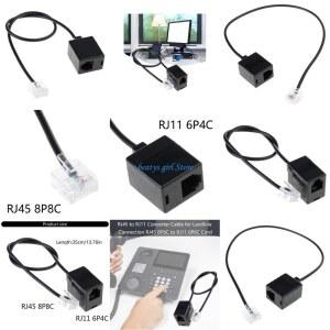 유선 연결 용 C7AB RJ45 RJ11 컨버터 케이블 코드 RJ4 8P8C에서 6P6C