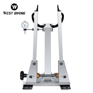WEST BIKING 자전거 휠 트루잉 스탠드, 다이얼 표시기 게이지 포함, 타이어 조정 림 세트, MTB 로드 BMX 수