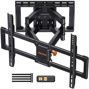 PERLEGEAR UL 인증 풀 모션 TV 벽걸이 마운트(42-90인치 TV 최대 132파운드 가능) | 듀얼 관절 암 무공구 부드러운 틸트 회전 기능 16인치 스터드 장착 가능 VESA 600X400MM PGLF8 규격