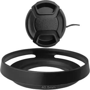 HUIPUXIANG 40.5mm Lens Hood+Lens Cap Cover for Sony E PZ f/3.5-5.6 OSS On Alpha ZV-E10 A6600 A6500