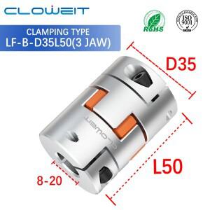 LF D35L50 3Jaw 서보 모터 커플러 조각 기계 용 직경 8mm ~ 20mm의 유연한 스타 스파이더 매화 탄성 샤프트
