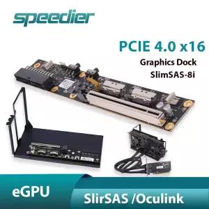 슬림SAS 8i 그래픽 GPU 독 외장 그래픽 카드 eGPU GDS1-SFX 전원 공급 장치 PCIE 4.0 X16 라이저 카드 오큘
