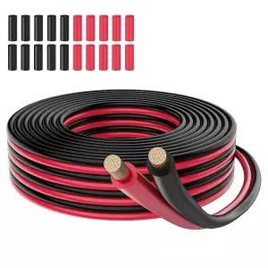 8 게이지 와이어 2 도선 25 피트 8/2AWG 무산소 구리 전기 케이블 자동차 오디오