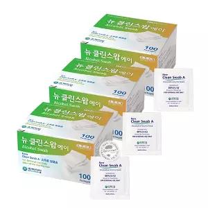 뉴클린스왑에이 알콜스왑 일회용 알콜솜 300매 총3박스