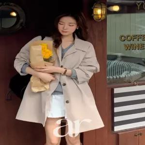 (국내제작)(탑셀러/머스트해브템) 메종드 싱글 하프 트렌치 코트 ct1605