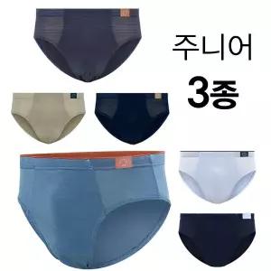 [제이투와이]면스판 주니어 브리프 삼각팬티 3종세트 85호 100호