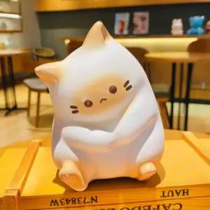 고양이 캐릭터 스퀴시 말랑이 장난감 촉감 놀이 스트레스볼 화이트
