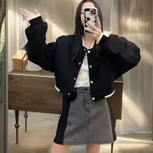 가을아우터 여자 블루종 크롭 항공점퍼 간절기 아우터 바시티자켓