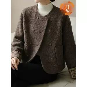 [하프클럽/에이시크]덤블 체크배색 더블 누빔 자켓 C25DJK177