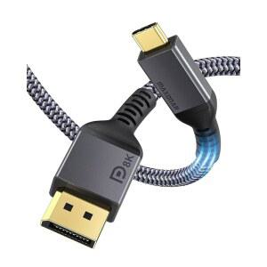 Maxonar USB C to DisplayPort VESA 인증, 8K 60Hz 양방향 타입 DP 케이블 6.6FT / 2M(4K 144Hz 120Hz) 32.4Gbps 1.4 HBR3 Alt 모드 비디오 어댑터, iM1 Pro , XPS 15용
