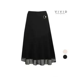 비비드시크릿가너 VIVID 여성 쉬폰배색 브롯치 스커트 645438