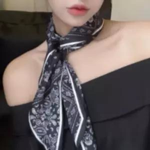 LND (당일출고) 롱 타이 스카프 6.5x140 실크 봄 가을 데일리 헤어끈 머리띠 허리띠 사계절