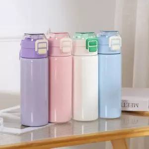 이단 원터치 텀블러 대용량 500ml 스텐316 이중진공 보온보냉 휴대용 빨대