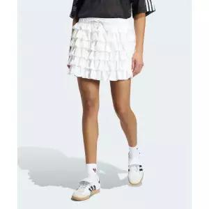아디다스 ADIDAS 레이스 러플 미니 스커트 - 화이트 KC6425