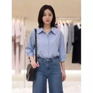 [롯데백화점]SOUP 베이직 퍼프소매 반팔 블라우스  SC5SS32