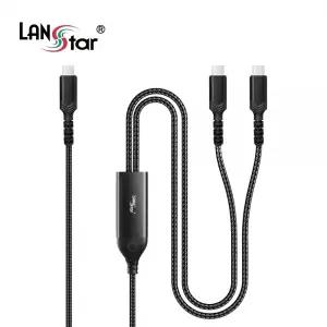 라인업시스템 LANStar LS-UCC140 140W C to C타입 2 in 1 듀얼 케이블