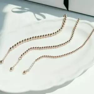 심플 팔찌 민자 볼 체인 팔찌18k화이트골드3mm18cm 데일리