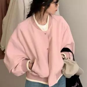 여자 크롭 블루종 항공점퍼 바람막이 점퍼 간절기 바시티자켓