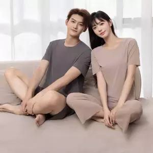 [스타일하우스](스타일하우스)잠옷 파자마 홈웨어 남자 여자 아이스원단 차르르 상하세트