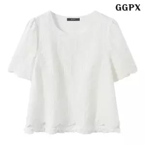 소프트 내추럴 펀칭 반팔 블라우스 (GQBBA100D)